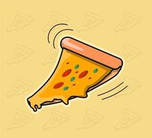 Pizza köstlicher Lebensmittelvektor vektor