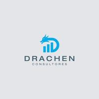 Drachenvektor mit Management-Logo-Grafik vektor