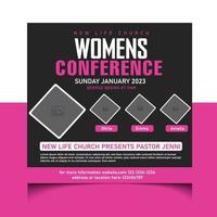 Flyer-Vorlagen für Social-Media-Posts der Frauenkonferenz vektor