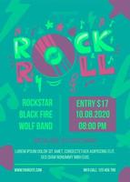 Retro-Rock'n'Roll-Musikfest-Plakatvorlage vektor