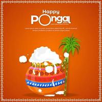 Happy Pongal South Indian Harvest Festival Feier Banner oder Poster Design Hintergrund vektor