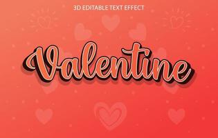 valentine 3d redigerbar text effekt fri, valentines dag text stil, Lycklig hjärtans dag text vektor