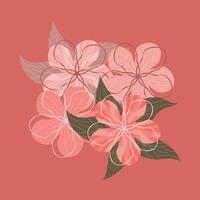 Umriss Vintage Blume ClipArt vektor