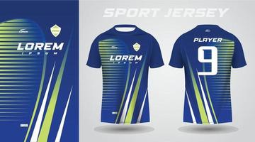 blau-grünes T-Shirt Sport-Jersey-Design vektor