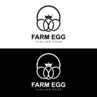 ei-logo, eierfarm-design, hühnerlogo, asiatischer essensvektor vektor