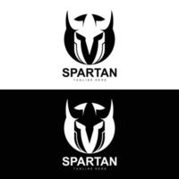 spartanisches Logo, Kriegshelm-Anzugsvektor, barbarische Rüstungsikone, Wikinger, Fitness-Fit-Design, Fitness vektor