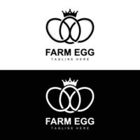 ei-logo, eierfarm-design, hühnerlogo, asiatischer essensvektor vektor