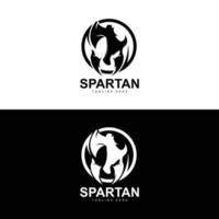 spartanisches Logo, Kriegshelm-Anzugsvektor, barbarische Rüstungsikone, Wikinger, Fitness-Fit-Design, Fitness vektor