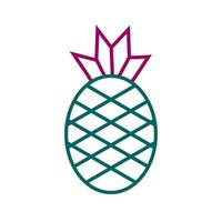 einzigartiges Ananas-Vektorliniensymbol vektor