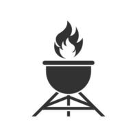 Grill einfach und Symbol mit Rauch- oder Dampflogo vektor
