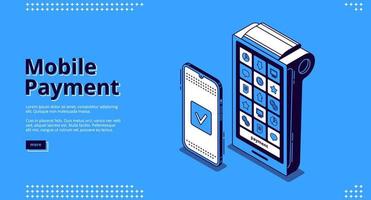 landning sida av nfc teknologi, mobil betalning vektor