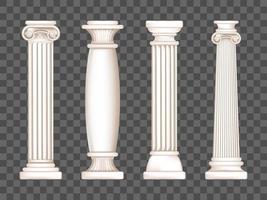 gammal vit marmor grekisk kolonner vektor