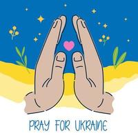 bete für den frieden in der ukraine. ukraine vor russland retten. vektor
