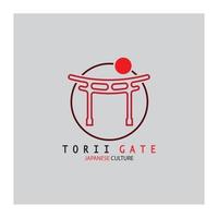 toriien Port japansk traditionell kultur enkel logotyp illustration ikon med estetisk minimalistisk vektor begrepp