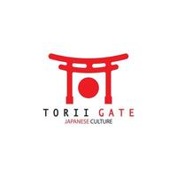 torii-tor japanische traditionelle kultur einfache logo-illustrationsikone mit ästhetischem minimalistischem vektorkonzept vektor