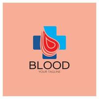 zirkulierendes Blut, Blutspende, Blutspende Logo Symbol Illustration Vorlage Design Vektor für medizinische Zwecke Kräutermedizin Klinik Krankenhaus und Bluttransfusion