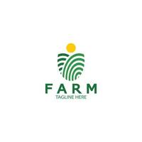 bruka lantbruk organisk logotyp design illustration av lantbruk företag, beskära fält, bete, mjölk, design begrepp, kreativ symbol, ikon, mall vektor