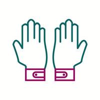 Einzigartiges Symbol für die Vektorlinie der Handschuhe vektor