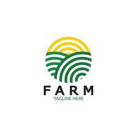 bruka lantbruk organisk logotyp design illustration av lantbruk företag, beskära fält, bete, mjölk, design begrepp, kreativ symbol, ikon, mall vektor