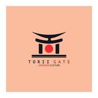 torii-tor japanische traditionelle kultur einfache logo-illustrationsikone mit ästhetischem minimalistischem vektorkonzept vektor