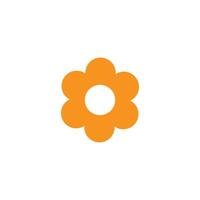 eps10 orange Vektorfrühlingsblume abstrakte feste Kunstikone oder -logo lokalisiert auf weißem Hintergrund. kreisförmiges Blumensymbol in einem einfachen, flachen, trendigen, modernen Stil für Ihr Website-Design und mobile App vektor