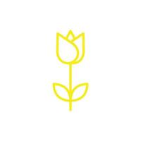 eps10 gelbe Vektor Tulpe Blume abstrakte Linie Kunstsymbol oder Logo isoliert auf weißem Hintergrund. Tulpenblumenumrisssymbol in einem einfachen, flachen, trendigen, modernen Stil für Ihr Website-Design und mobile App