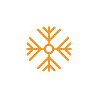 eps10 orange Vektorschneeflocke oder Wintersaison abstrakte Kunstikone isoliert auf weißem Hintergrund. Schneeflockensymbol in einem einfachen, flachen, trendigen, modernen Stil für Ihr Website-Design, Logo und mobile App vektor