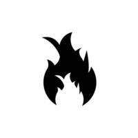 eps10 schwarz Vektor Feuer Flamme abstrakte feste Kunst Symbol oder Logo isoliert auf weißem Hintergrund. brennendes Flammensymbol in einem einfachen, flachen, trendigen, modernen Stil für Ihr Website-Design und Ihre mobile Anwendung