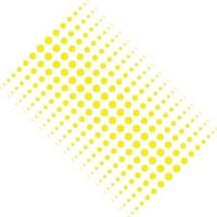 eps10 Gelbe Halbton-Punktmustergrafik des Vektors lokalisiert auf weißem Hintergrund. Kreisförmiges geometrisches abstraktes Muster in einem einfachen, flachen, trendigen, modernen Stil für Ihr Website-Design und mobile App vektor