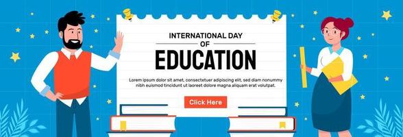 Internationaler Tag Bildung 2023 Banner Vorlage Vektor flaches Design