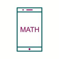 schöne Mathematik auf dem mobilen Linienvektorsymbol vektor