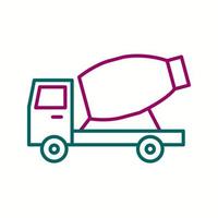 schöne Mischer-LKW-Linienvektorsymbol vektor