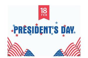 typografi av presidentens dag dekorerad med stjärnor i USA flagga Färg på vit bakgrund, platt vektor modern illustration