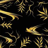 gul och svart botanisk löv vektor bakgrund med elegant och naturlig tema. dekorativ vektor tapet för social media posta, papper skriva ut, klistermärke, och Övrig syften.