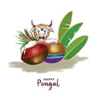 glückliches pongal-feiertags-erntefest von tamil nadu südindien-hintergrund vektor