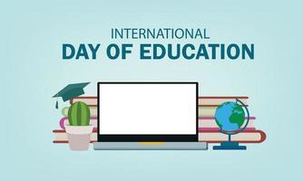 vektor illustration av internationell dag av utbildning. enkel och elegant design