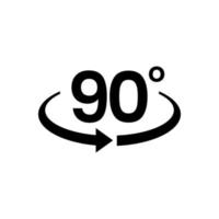 90-Grad-Symbol isoliert auf weißem Hintergrund vektor