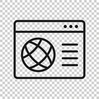 hemsida domän ikon i platt stil. global internet adress vektor illustration på vit isolerat bakgrund. server företag begrepp.