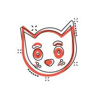 katt huvud ikon i komisk stil. söt sällskapsdjur tecknad serie vektor illustration på vit isolerat bakgrund. djur- stänk effekt företag begrepp.