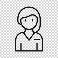 Frau Gesicht Symbol im flachen Stil. Menschen-Vektor-Illustration auf weißem Hintergrund. partnerschaftliches Geschäftskonzept. vektor