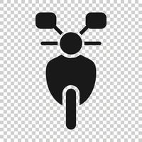 Motorrad-Symbol im flachen Stil. Roller-Vektor-Illustration auf weißem Hintergrund isoliert. Geschäftskonzept für Mopedfahrzeuge. vektor