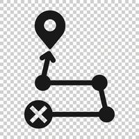 Karte-Pin-Symbol im flachen Stil. GPS-Navigationsvektorillustration auf weißem isoliertem Hintergrund. Position Geschäftskonzept finden. vektor