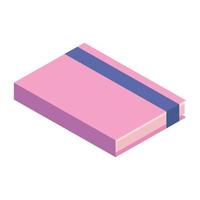 rosa lehrbuch isometrisch vektor