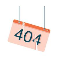 404-Fehler in der Webseitenvorlage vektor
