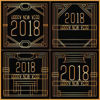 Vektor-Kunst-Deko-neues Jahr-Karten