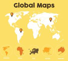 globala kartor vektorpaket vektor