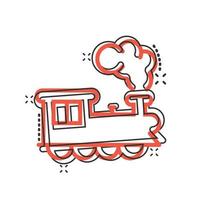 U-Bahn-Symbol im Comic-Stil. Zug-U-Bahn-Cartoon-Vektorillustration auf weißem, isoliertem Hintergrund. Geschäftskonzept mit Spritzeffekt für die Eisenbahnfracht. vektor