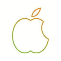 schönes Apple-Logo-Vektorliniensymbol vektor