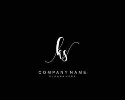 anfängliches ks-schönheitsmonogramm und elegantes logo-design, handschriftliches logo der ersten unterschrift, hochzeit, mode, blumen und botanik mit kreativer vorlage. vektor