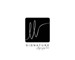 anfängliches ll-schönheitsmonogramm und elegantes logo-design, handschriftliches logo der ersten unterschrift, hochzeit, mode, blumen und botanik mit kreativer vorlage. vektor